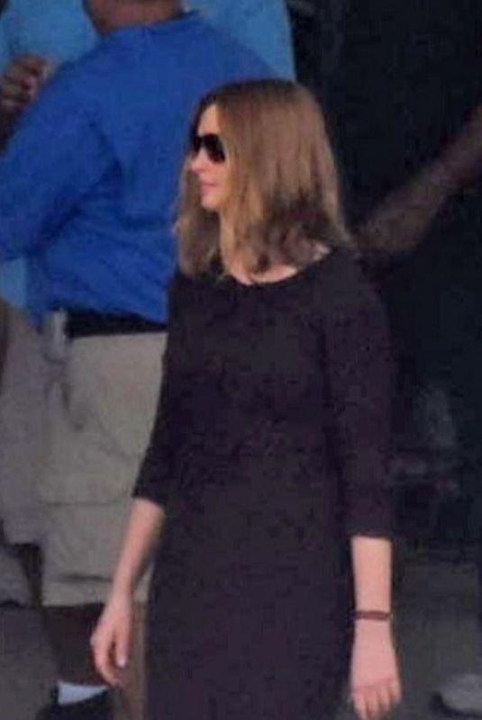 ANNE HATHAWAY on the Set of The Last Thing He Wanted in San Juan 07/03/2018