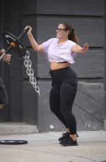 ASHLEY GRAHAM and Justin Ervin Work Out at Dogpound Gym in New York 07/24/2018