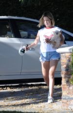 ASHLEY TISDAKE in Denim Shorts Makeup Free Out in Los Angeles 07/12/2018