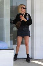 ASHLEY TISDALE in Denim Skirt Leavec Color Camp Manicure Bar in Los Angeles 07/27/2018