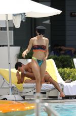 AURORA RAMAZZOTTI in Bikini at a Pool in Miami 07/20/2018