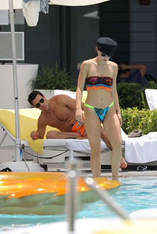 AURORA RAMAZZOTTI in Bikini at a Pool in Miami 07/20/2018