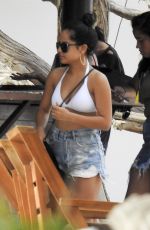 BECKY G in Bikini Top at a Beach Club in Ibiza 07/03/2018