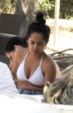 BECKY G in Bikini Top at a Beach Club in Ibiza 07/03/2018
