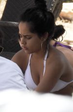 BECKY G in Bikini Top at a Beach Club in Ibiza 07/03/2018