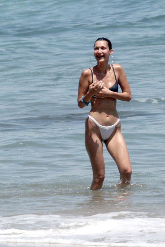 BELLA HADID in Bikini at a Beach in Thousand Oaks 07/10/2018