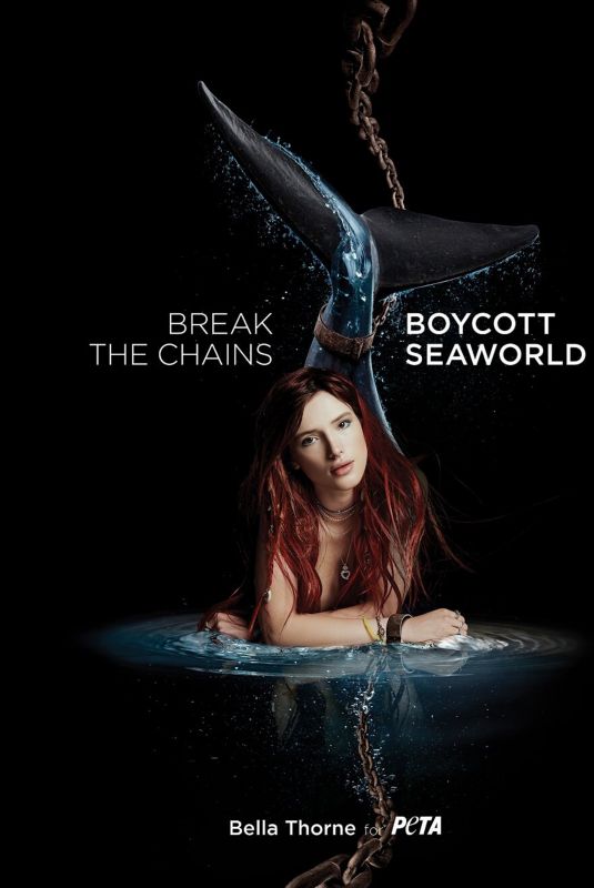 BELLA THORNE for Peta Campaign Against Sea World, July 2018