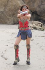 BLANCA BLANCO as Wonder Woman on the Set of a Photoshoot in Malibu 07/20/2018