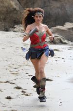 BLANCA BLANCO as Wonder Woman on the Set of a Photoshoot in Malibu 07/20/2018