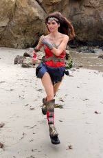 BLANCA BLANCO as Wonder Woman on the Set of a Photoshoot in Malibu 07/20/2018