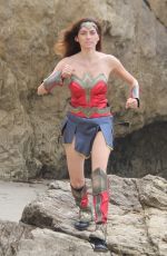 BLANCA BLANCO as Wonder Woman on the Set of a Photoshoot in Malibu 07/20/2018