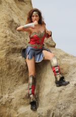 BLANCA BLANCO as Wonder Woman on the Set of a Photoshoot in Malibu 07/20/2018