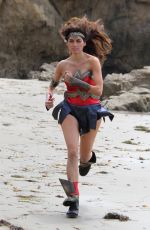 BLANCA BLANCO as Wonder Woman on the Set of a Photoshoot in Malibu 07/20/2018