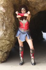 BLANCA BLANCO as Wonder Woman on the Set of a Photoshoot in Malibu 07/20/2018