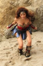 BLANCA BLANCO as Wonder Woman on the Set of a Photoshoot in Malibu 07/20/2018