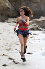 BLANCA BLANCO as Wonder Woman on the Set of a Photoshoot in Malibu 07/20/2018