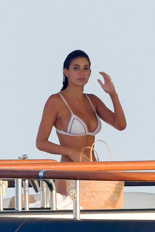 CAMILA MORRONE in Bikini at a Yacht in St Tropez 07/29/2018
