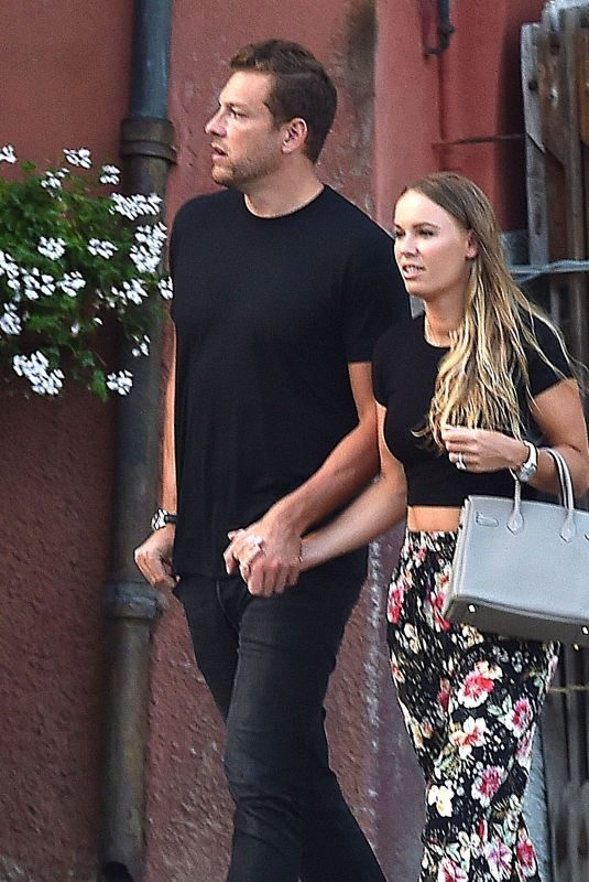 CAROLINE WOZNIACKI and David Lee Out for Dinner in Portofino 07/15/2018