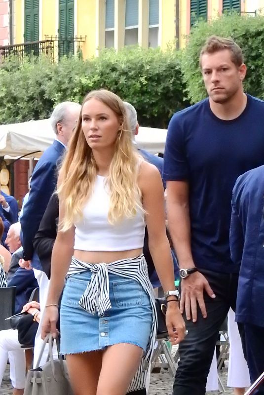 CAROLINE WOZNIACKI and David lLee Out in Portofino 07/14/2018