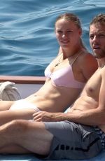 CAROLINE WOZNIACKI in Bikini at a Beach in Capri 07/11/2018