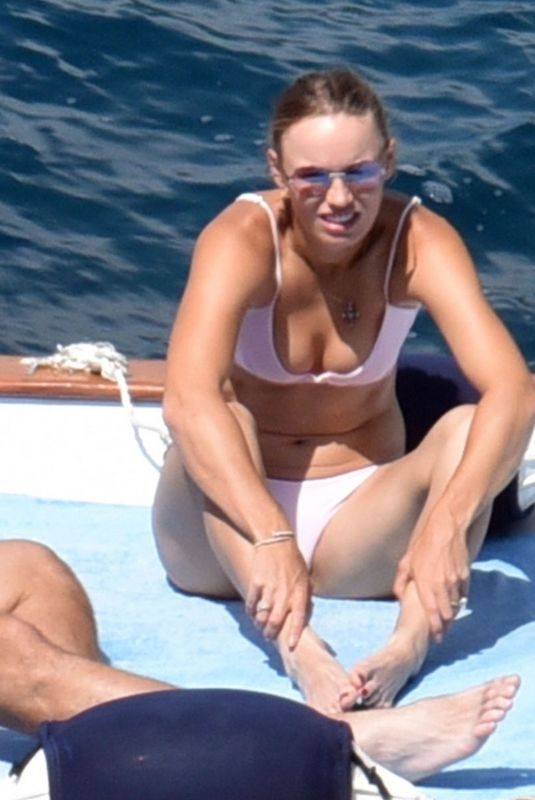 CAROLINE WOZNIACKI in Bikini at a Beach in Capri 07/11/2018