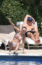 CAROLINE WOZNIACKI in Bikini at a Pool in Portofino 07/14/2018