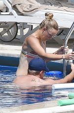 CAROLINE WOZNIACKI in Bikini at a Pool in Portofino 07/14/2018