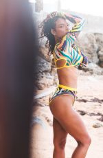 CHRISTINA MILIAN in Multi-colored Bikini on the Set of a Photoshoot 07/12/2018