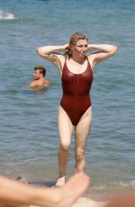 COURTNEY LOVE in Swimsuit at Club 55 in St Tropez 07/26/2018