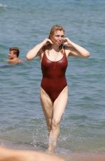 COURTNEY LOVE in Swimsuit at Club 55 in St Tropez 07/26/2018