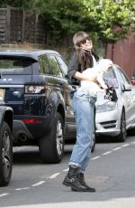 DAISY LOWE Out with Her Dog in London 07/17/2018