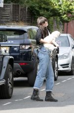 DAISY LOWE Out with Her Dog in London 07/17/2018