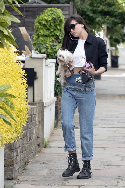 DAISY LOWE Out with Her Dog in London 07/17/2018