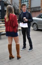 DAISY WOOD-DAVIS on the Set of Hollyoaks in Liverpool 07/17/2018
