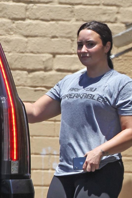 DEMI LOVATO Leaves a Gym in Los Angeles 07/12/2018