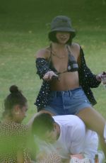DUA LIPA in Bikini Top at a Park in Primrose Hill 07/15/2018