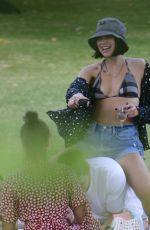 DUA LIPA in Bikini Top at a Park in Primrose Hill 07/15/2018
