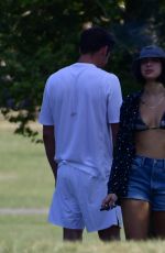 DUA LIPA in Bikini Top at a Park in Primrose Hill 07/15/2018