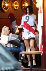 DUA LIPA Watching World Cup Semi-final at Forty Dean in London 07/11/2018