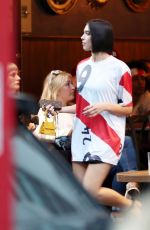 DUA LIPA Watching World Cup Semi-final at Forty Dean in London 07/11/2018