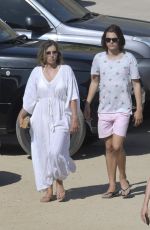 ELIZABETH HURLEY Out at a Beach in Mykonos 07/19/2018