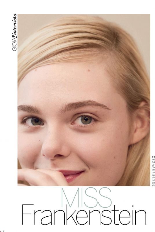ELLE FANNING in Gioia Magazine, August 2018