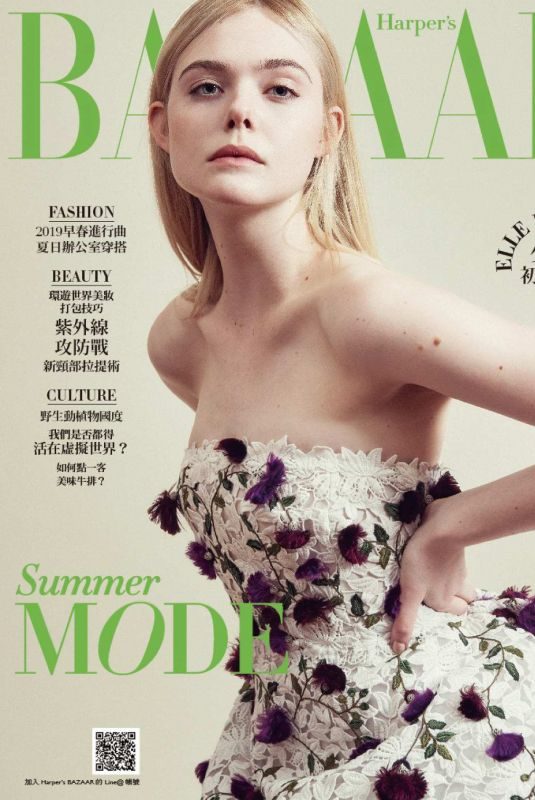 ELLE FANNING in Harper’s Bazaar Magazine, Taiwan July 2018