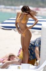 EMILY RATAJKOWSKI in a Orange Bikini at a Beach in Miami 07/21/2018