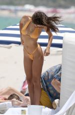 EMILY RATAJKOWSKI in a Orange Bikini at a Beach in Miami 07/21/2018