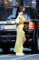 EMILY RATAJKOWSKI in a Yellow Maxi Dress Out in New York 07/19/2018