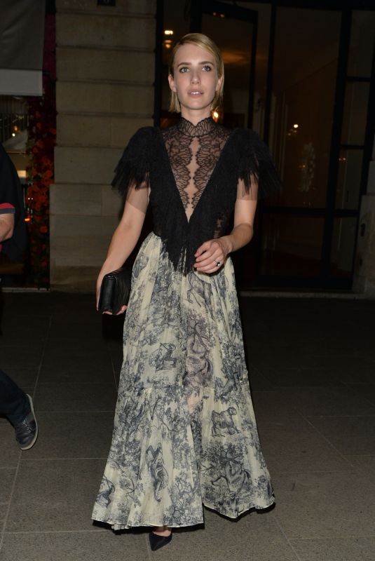 EMMA ROBERTS Leaves Dior Dinner in Paris 07/03/2018