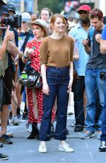 EMMA STONE Filming Billy on the Street in New York 07/16/2018