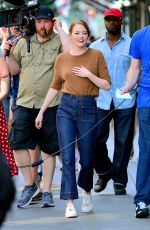 EMMA STONE on the Set of Comedy in New York 07/17/2018