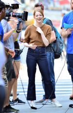 EMMA STONE on the Set of Comedy in New York 07/17/2018